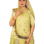 Mint Green Aari Sequins Poshak | Kundan Work on Bamber Satin | Jaipurio Designer Collection